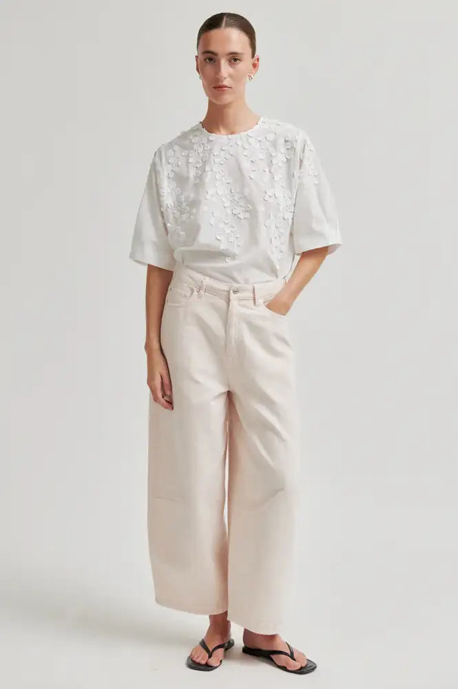 Second Female Reece Crystal Pink Barrel Leg Jeans - The Mercantile London