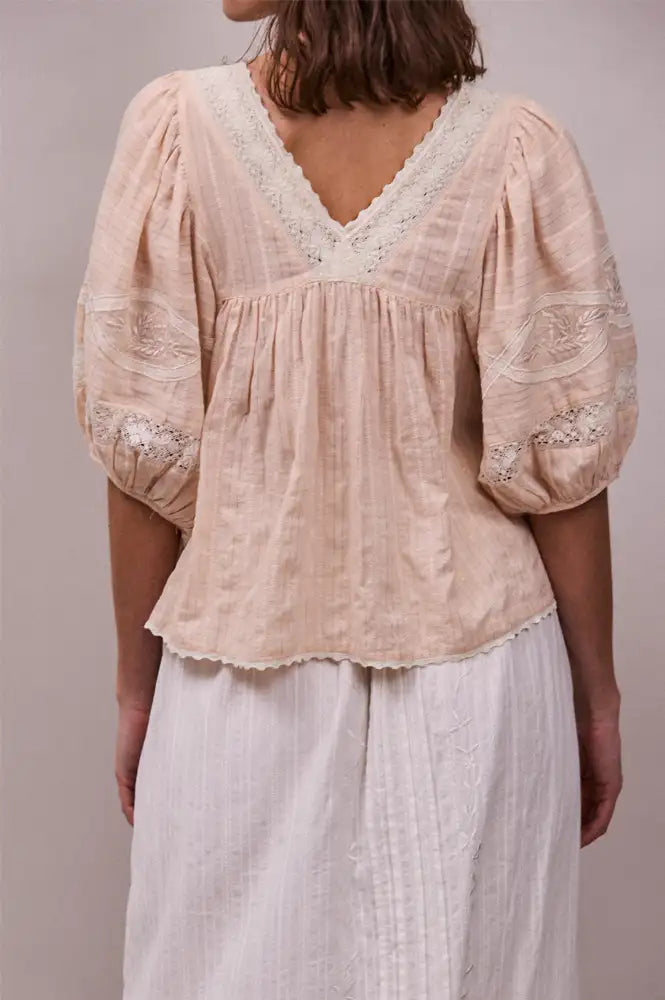 Faune Sima Natural Blush Blouse - The Mercantile London
