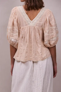Faune Sima Natural Blush Blouse - The Mercantile London