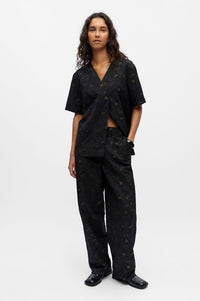 Object Lovia Jacquard Barrel Leg Trousers - The Mercantile London
