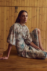Carmen Says Automne Floral Smocked Blouse - The Mercantile London
