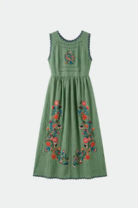 Indi & Cold Emerald Cross Stitch Embroidered Dress