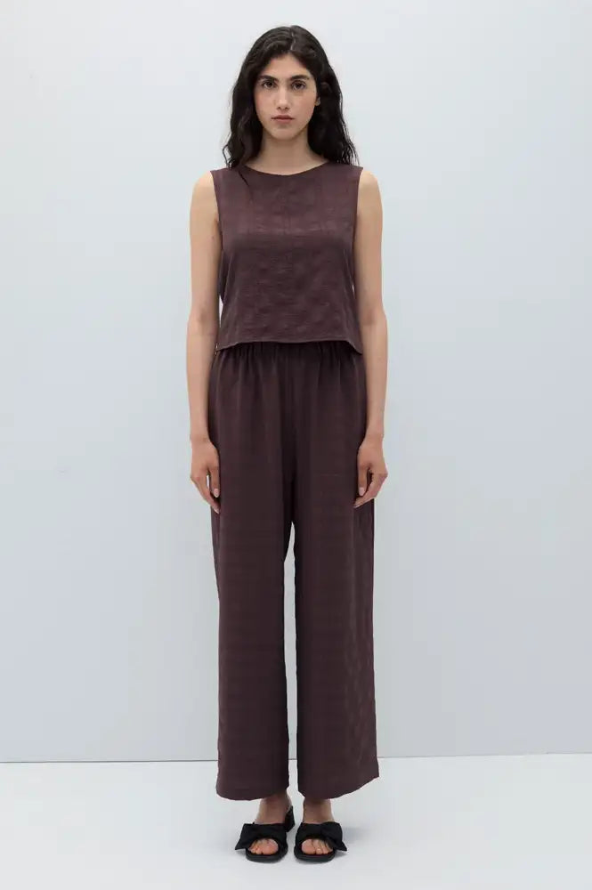 Rita Row Bisou Brown Reversible Ruched Top - The Mercantile London