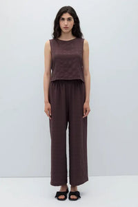 Rita Row Bisou Brown Reversible Ruched Top - The Mercantile London