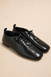 Petite Mendigote Caroline Black Patent Derby Shoes