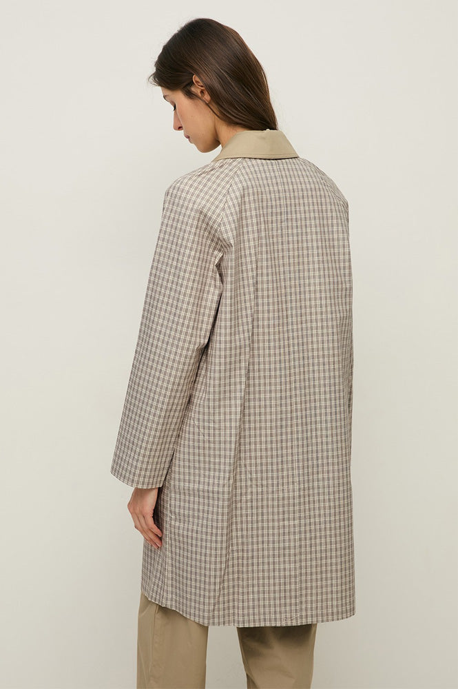 Yerse Check Water Repellent Trench Coat - The Mercantile London