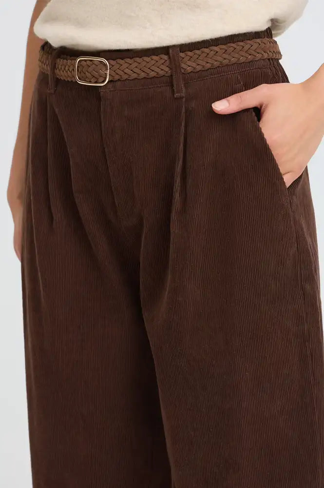 Fransa Calana Hot Fudge Corduroy Trousers - The Mercantile London
