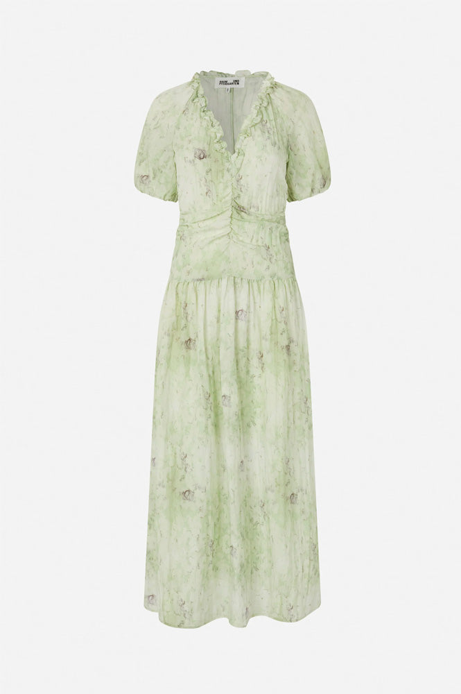 Baum Und Pferdgarten Abelline Distorted Green Dress - The Mercantile London