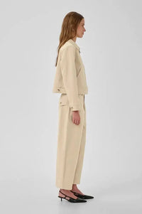My Essential Wardrobe Cindy Feather Beige Trousers - The Mercantile London