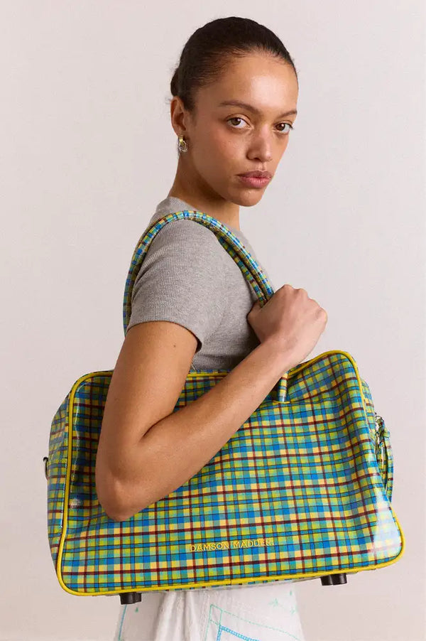 Damson Madder Truro Zesty Check Holdall Bag - The Mercantile London
