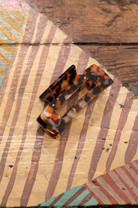 B.M.L Hortense Resin Orange/Black Hair Claw - The Mercantile London