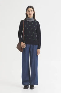 Nice Things Navy Polka Dot Sweater