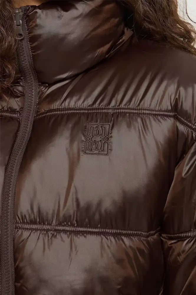 ICHI Fecina Mole Brown Puffer Jacket