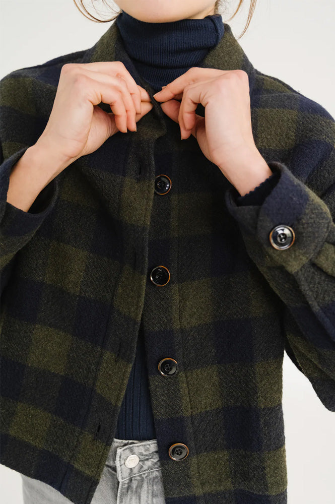 Sacrécoeur Balma Holly Green Check Jacket - The Mercantile London
