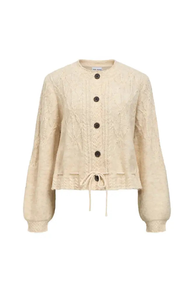 Object Gunvi Macadamia Cable Knitted Cardigan