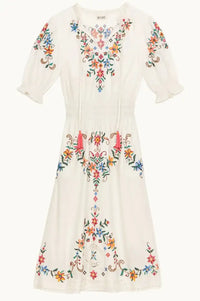 M.A.B.E Gracie Floral Embroidered Midi Dress