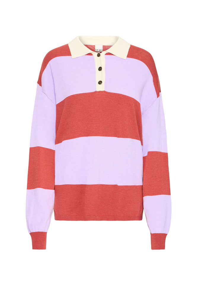 ICHI Boston Violet Rose Striped Pullover