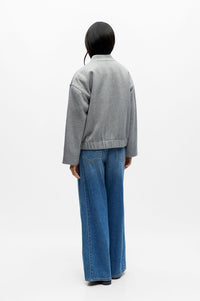 Object Pisa Grey Wool Blend Bomber Jacket