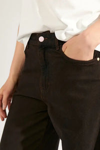 Numph Amsterdam Black Coffee Barrel Leg Jeans