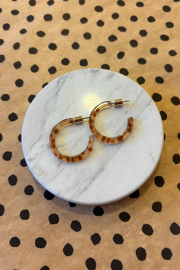 B.M.L Marseille Brown Thin Resin Hoop Earrings - The Mercantile London
