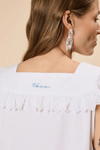TBCo White Cotton Broderie Button Up Dress