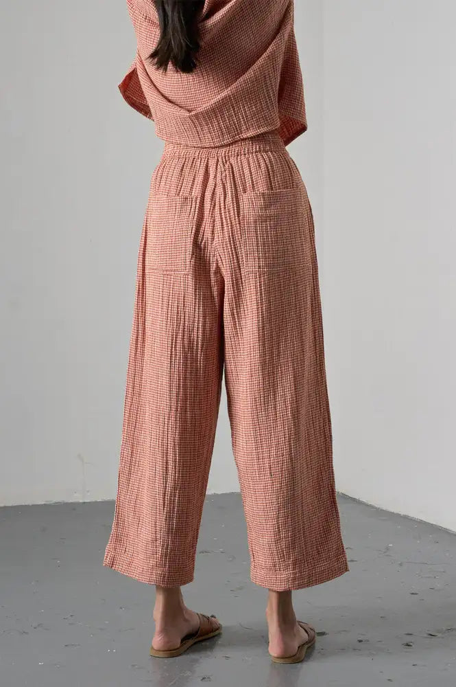 Bibico Clara Rust Check Trousers - The Mercantile London