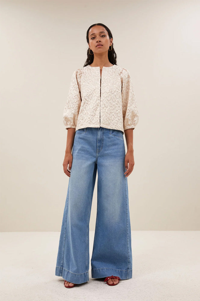 By-Bar Mauri Champagne Cheetah Blouse