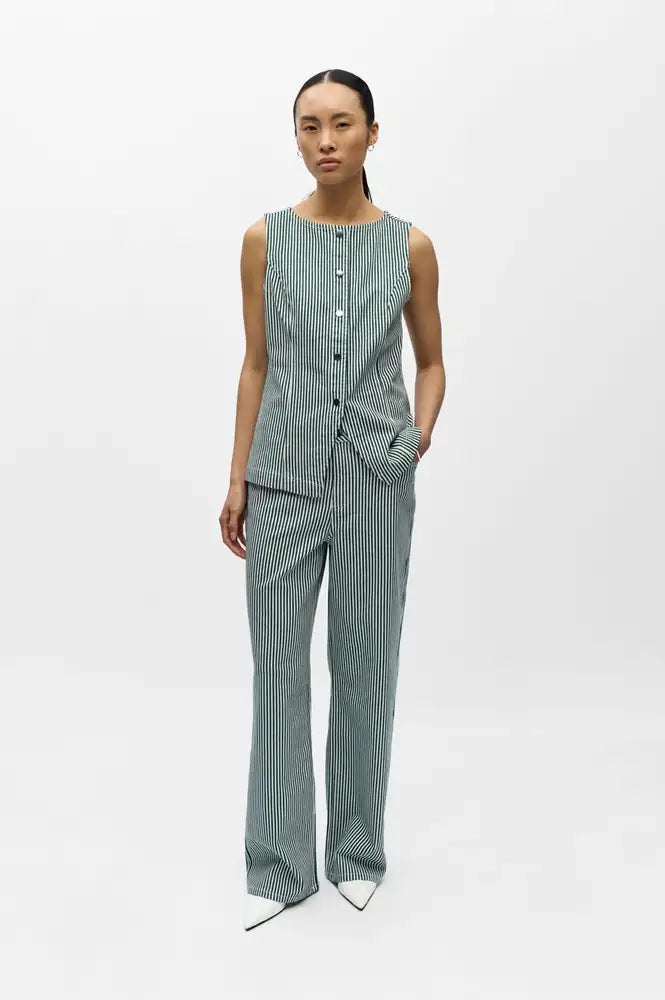 Object Sanni Botanical Stripe Top - The Mercantile London