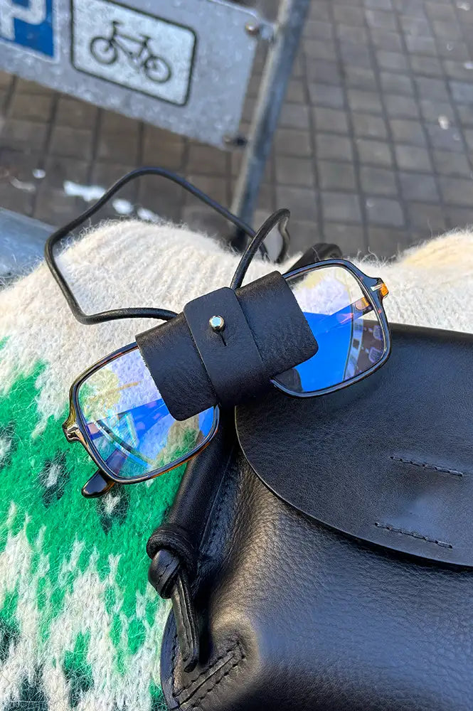 Kate Sheridan Black Leather Glasses Lanyard