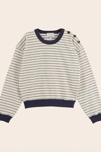 Emile Et Ida Elliot Navy Pinstripe Sweatshirt