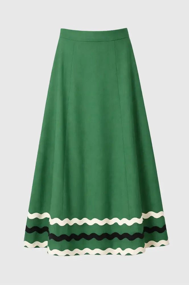 An'ge Roline Green Ric Rac Skirt