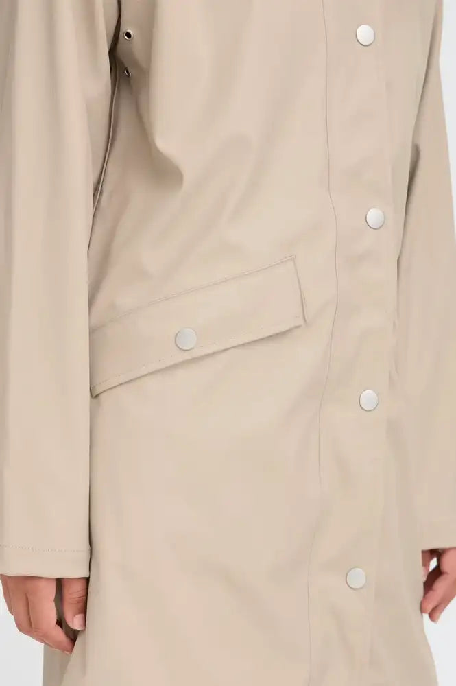 ICHI Tazi Doeskin Beige Raincoat