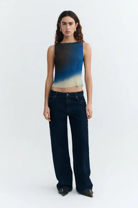 Thinking Mu Dora Brown Glass Pleated Top - The Mercantile London