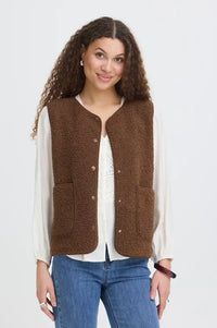 Fransa Gwynne Rain Drum Brown Waistcoat