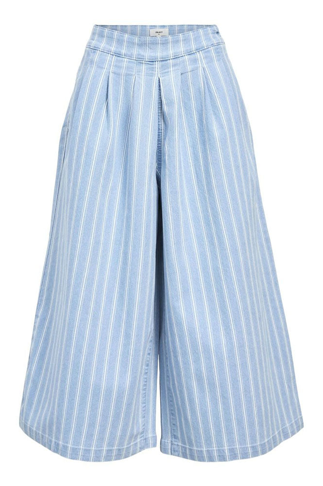 Object Elsie Wide Striped Culotte Jeans - The Mercantile London