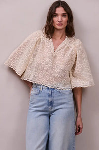Faune Jean Oyster Lace Top - The Mercantile London