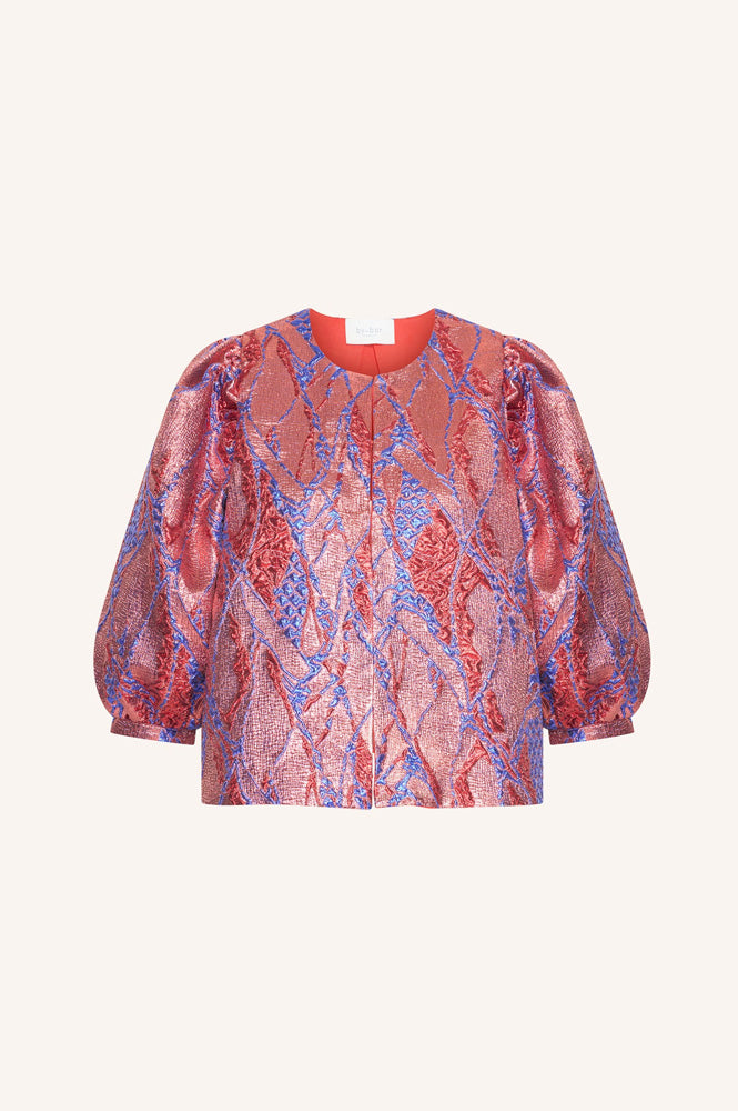 By-Bar Mauri Coral Jacquard Blouse