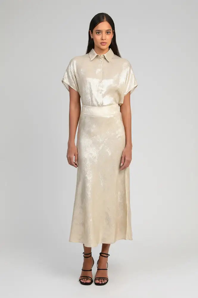 An'ge Janymala Ecru Pearl Skirt - The Mercantile London
