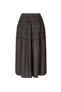 Rabens Saloner Aemla Liqourice Voile Frilled Skirt - The Mercantile London