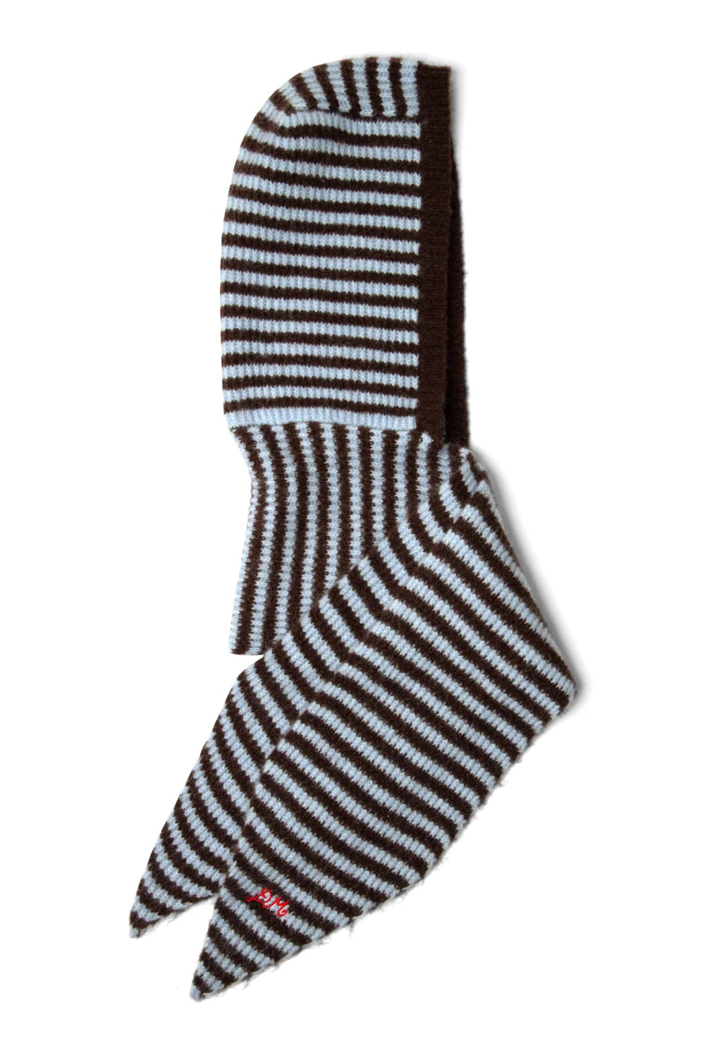 Damson Madder Blue & Choc Stripe Tie Front Hood