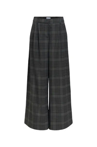 Object Diena Gunmetal Check Wide Leg Trousers