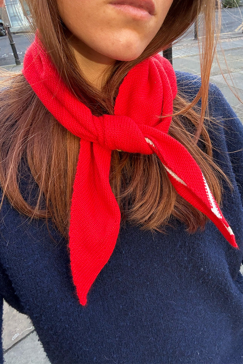 Somerville Red Cashmere Neckerchief Scarf