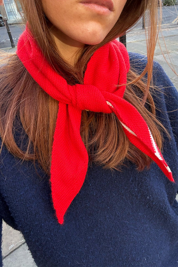 Somerville Red Cashmere Neckerchief Scarf