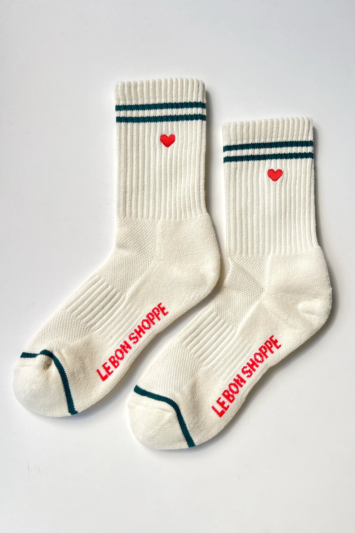 Le Bon Shoppe Embroidered Parchment Boyfriend Socks