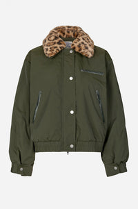 Baum Und Pferdgarten Bronte Green Leopard Bomber Jacket - The Mercantile London