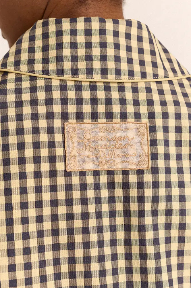 Damson Madder Myrtle Navy Gingham Detachable Trench Coat