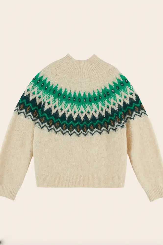 Emile Et Ida Ecrin Ecru Jacquard Jumper