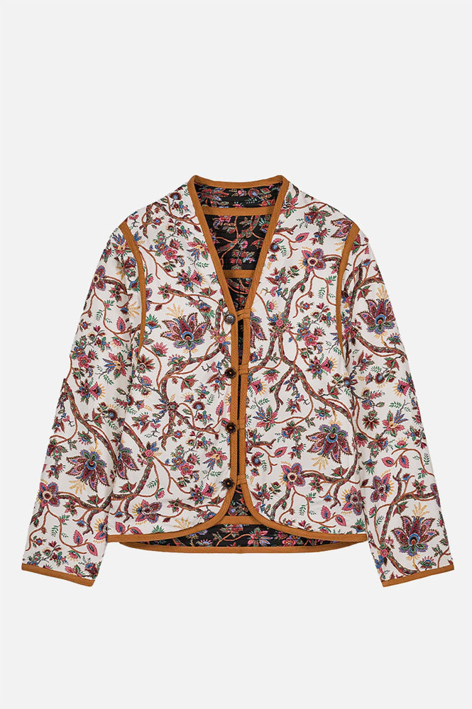 Louise Misha Nelina Black & Cream Floral Jacket - The Mercantile London
