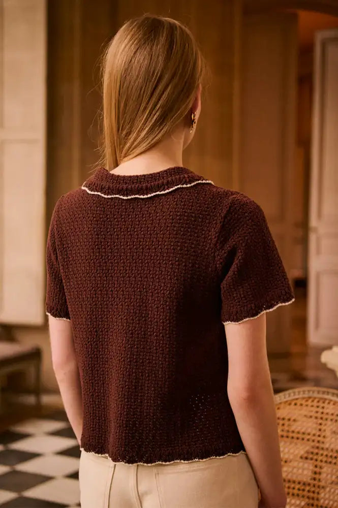 Petite Mendigote Mina Chocolate Knitted Shirt - The Mercantile London