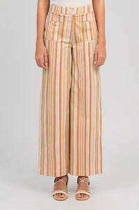 An'ge Rosina Yellow & Lime Striped Trousers - The Mercantile London